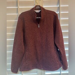ORVIS ladies Maroon Full-Zip Jacket size XL Excellent Condition!